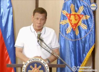 Rodrigo Duterte durante el discurso televisado el miércoles en la noche (Captura de pantalla)